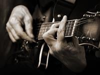 Gritty acoustic blues track, featuring steel acoustic guitar, dobro, and harmonica.